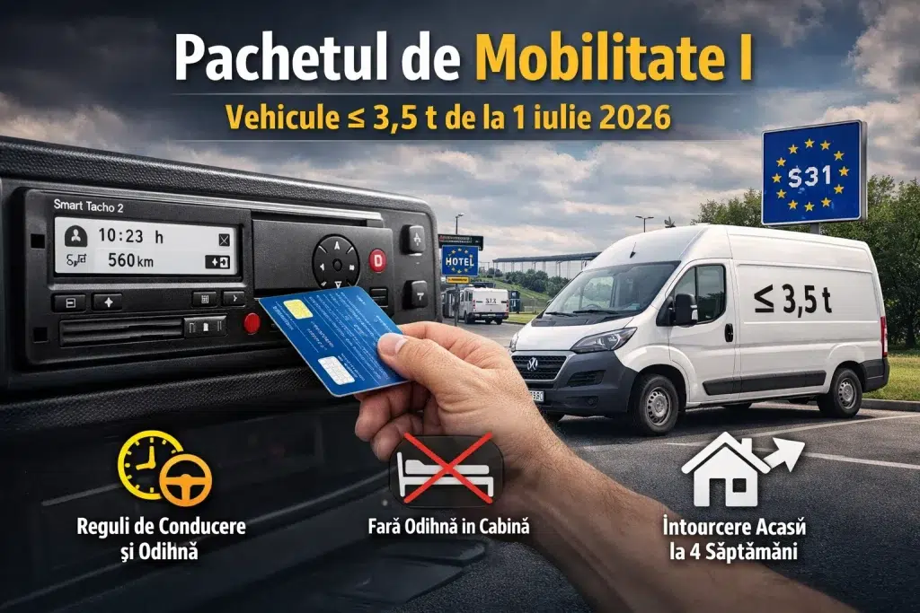 Pachetul de Mobilitate I – Aplicabilitate pentru vehicule ≤3,5 t (de la 1 iulie 2026)